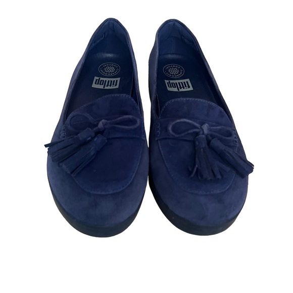 FitFlop Blue Suede Loafer with Tassel Size 7.5 - Picture 4 of 8